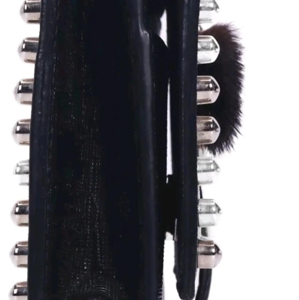 FENDI Authentic Leather Karlito Studs Shoulder Bag Limited Edition Black W/COA - Picture 7 of 12